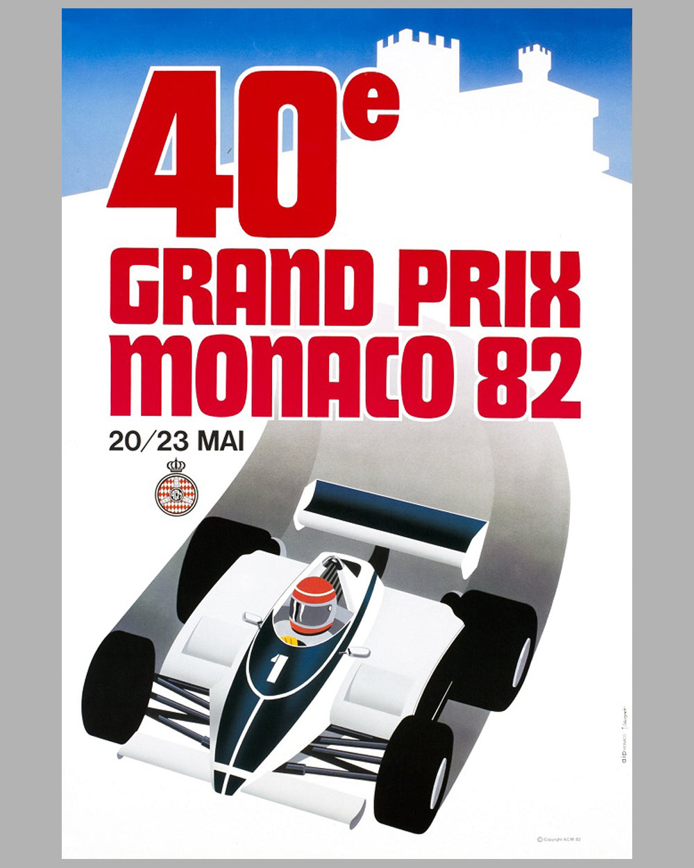 1982 Grand Prix of Monaco original poster by Jacques Grognet