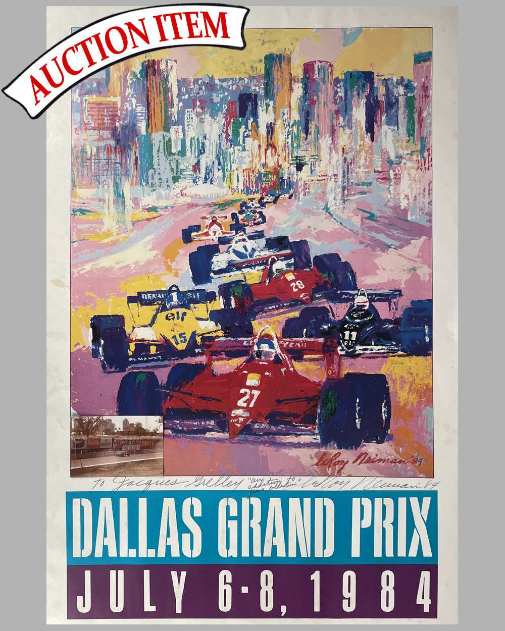 Dallas Grand Prix 1984 original race poster by LeRoy Neiman - l'art et ...