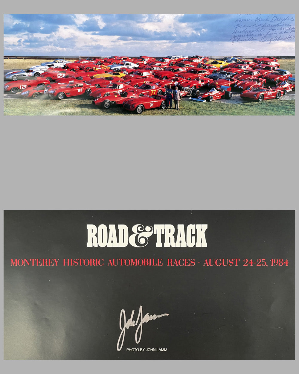 Ferraris featured marque at the Monterey Historic Races 1984 original Road &amp; Track poster 2