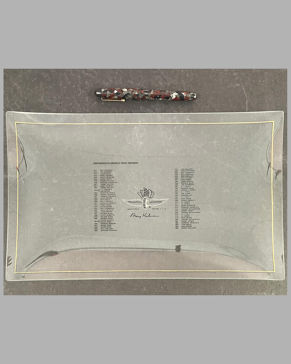  Indianapolis Motor Speedway 1985 rectangular glass tray 2