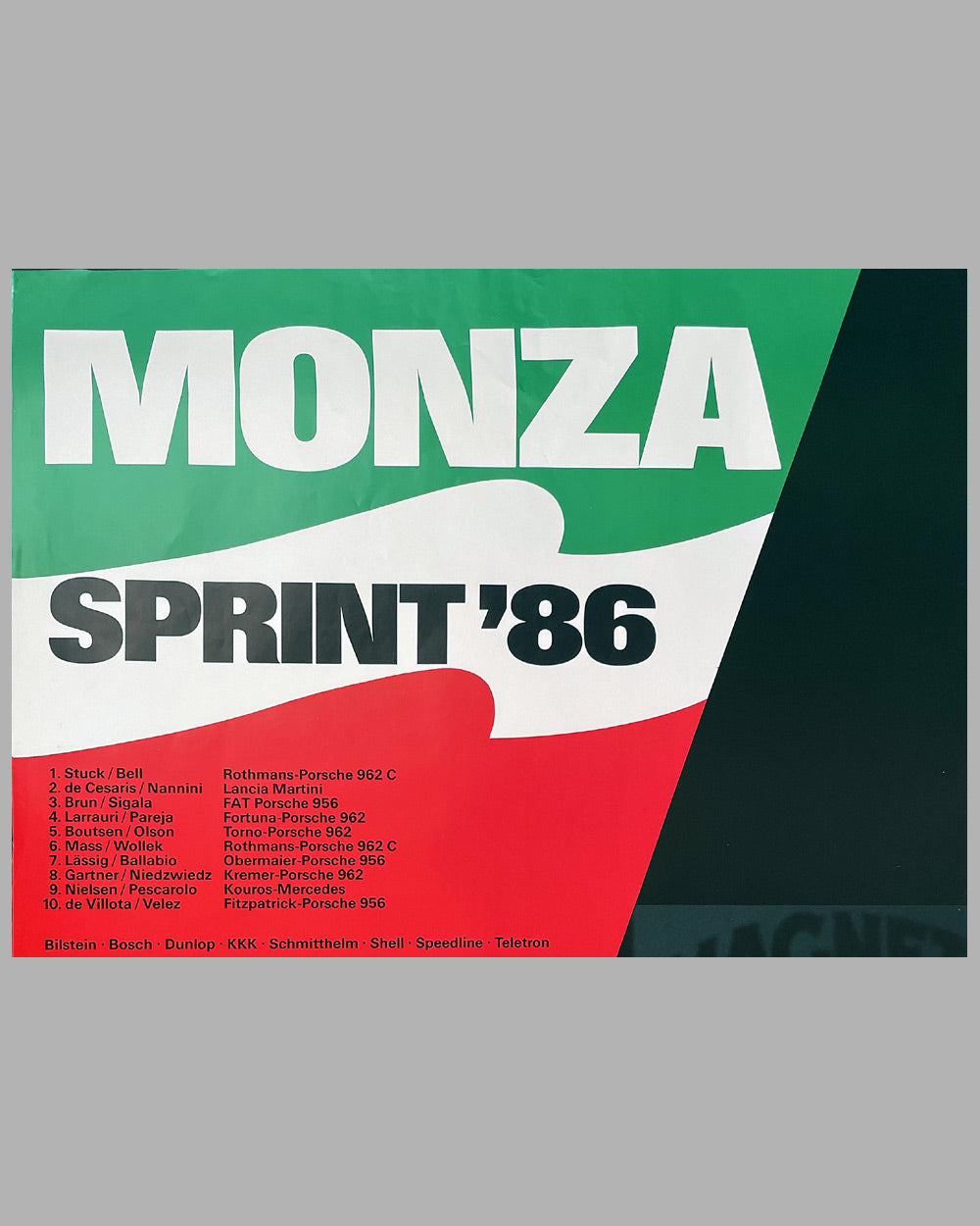 Monza Sprint 1986 Porsche original victory poster 2