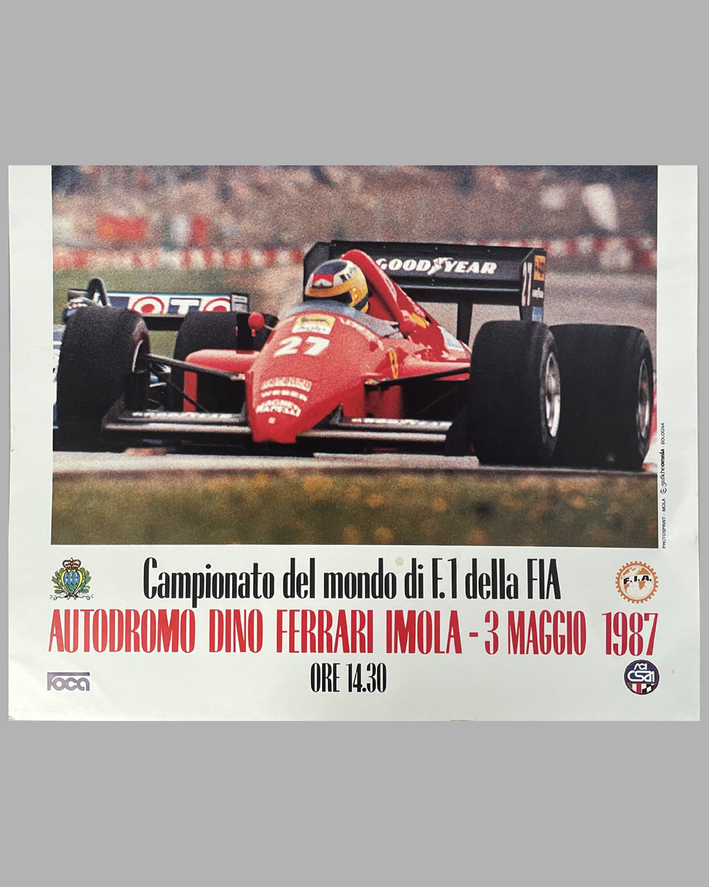 1987 Grand Prix of San Marino official race poster 3