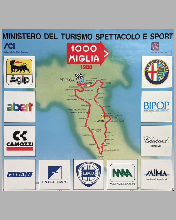 1988 Mille Miglia official poster - l'art et l'automobile