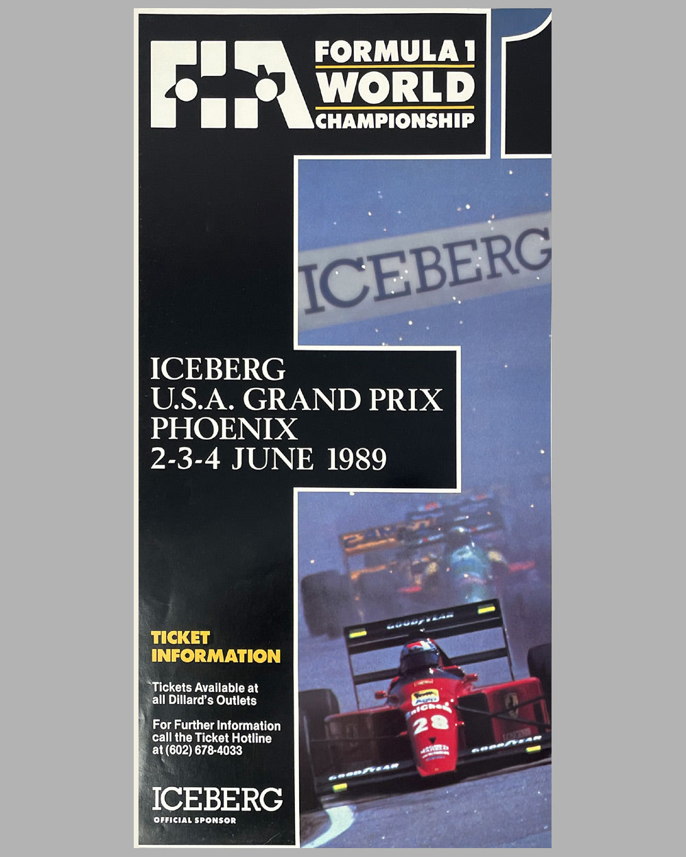 1989 Grand Prix of Phoenix for Formula 1 poster 2