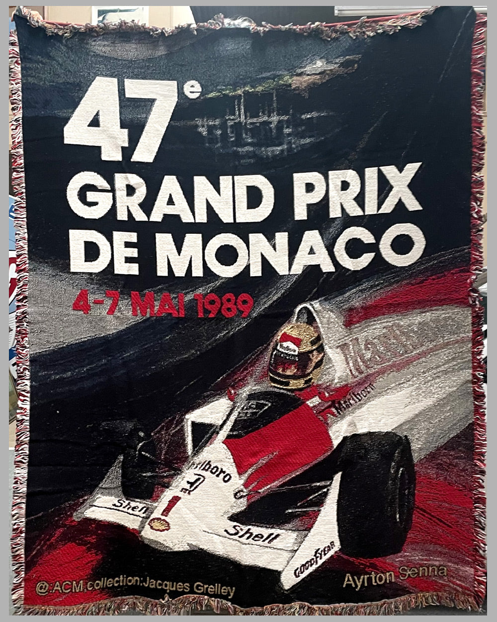 1989 Grand Prix de Monaco large tapestry produced by Jacques Grelley