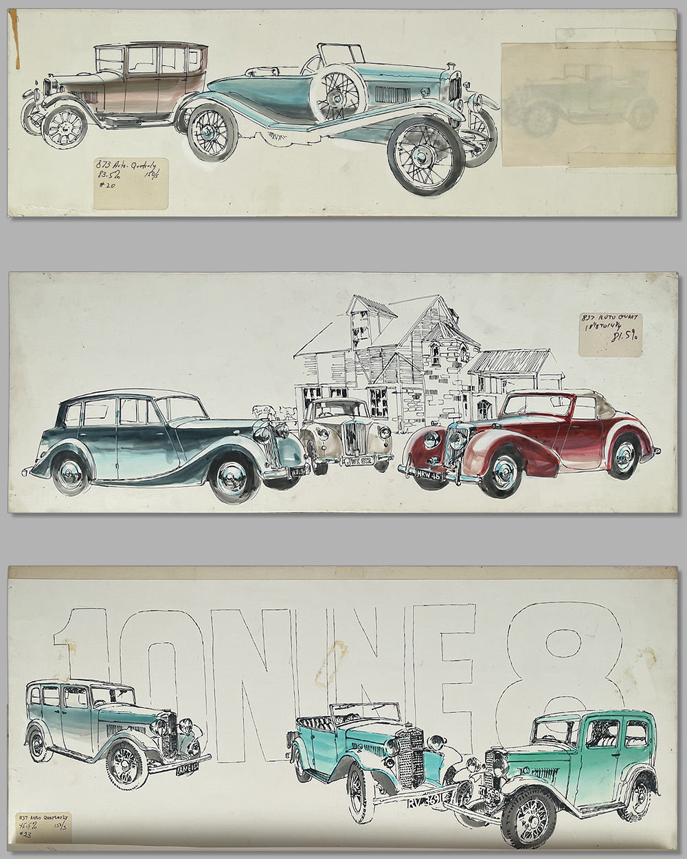 Collection of 9 Triumph illustrations by Harvey Winn 2