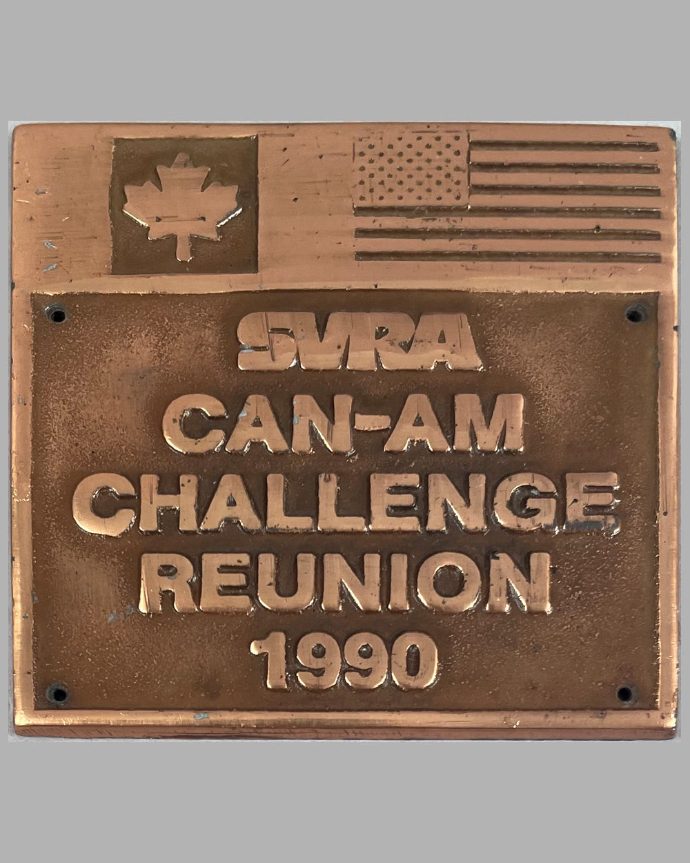 Can Am Challenge Reunion participant’s plaque, 1990