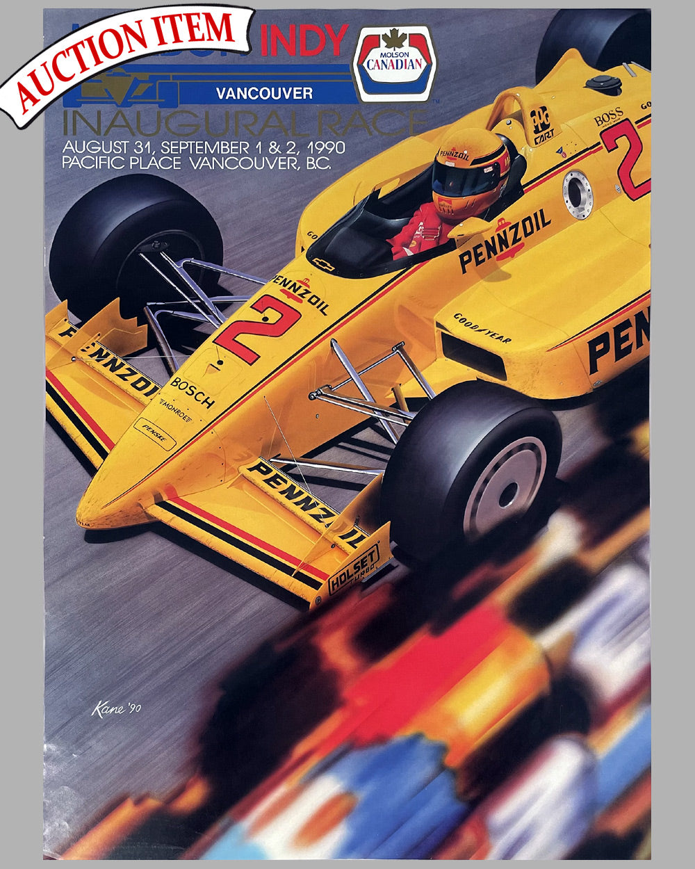 1990 Molson Indy Car in Vancouver race poster