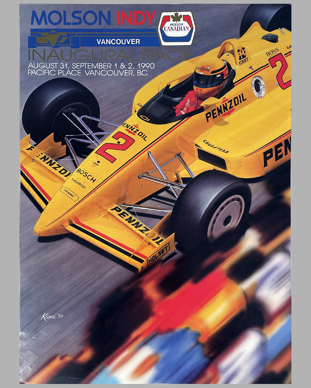 1990 Molson Indy Car in Vancouver race poster