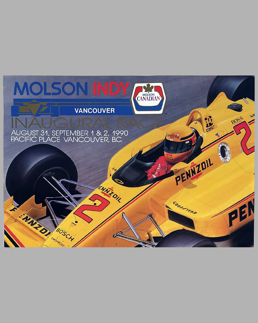 1990 Molson Indy Car in Vancouver race poster 2