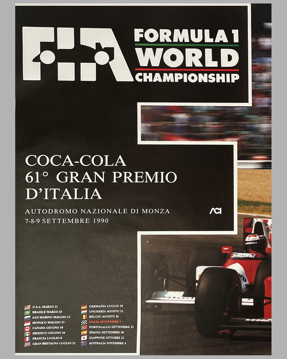 1990 Italian Grand Prix at Monza original poster 2