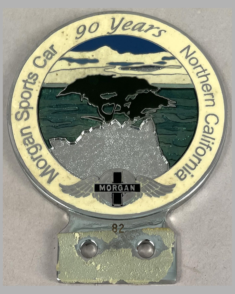 Morgan Northern California Club 90th anniversary bumper or bar badge
