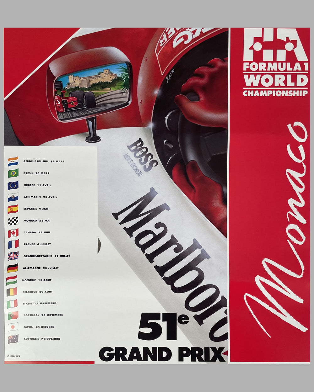 Grand Prix of Monaco 1993 official and original poster 2