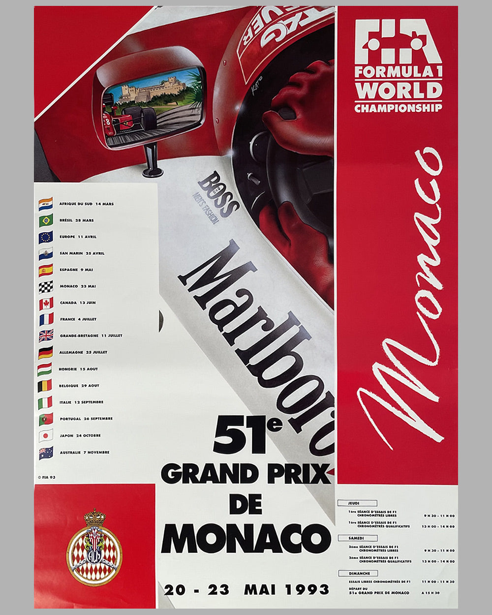 Grand Prix of Monaco 1993 official and original poster