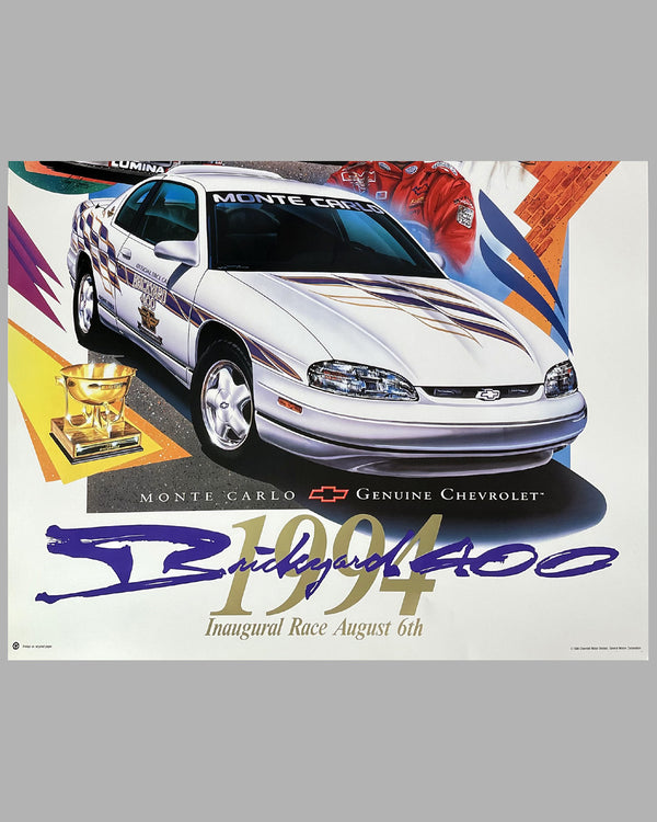 1994 Brickyard 400 Chevrolet poster - l'art et l'automobile