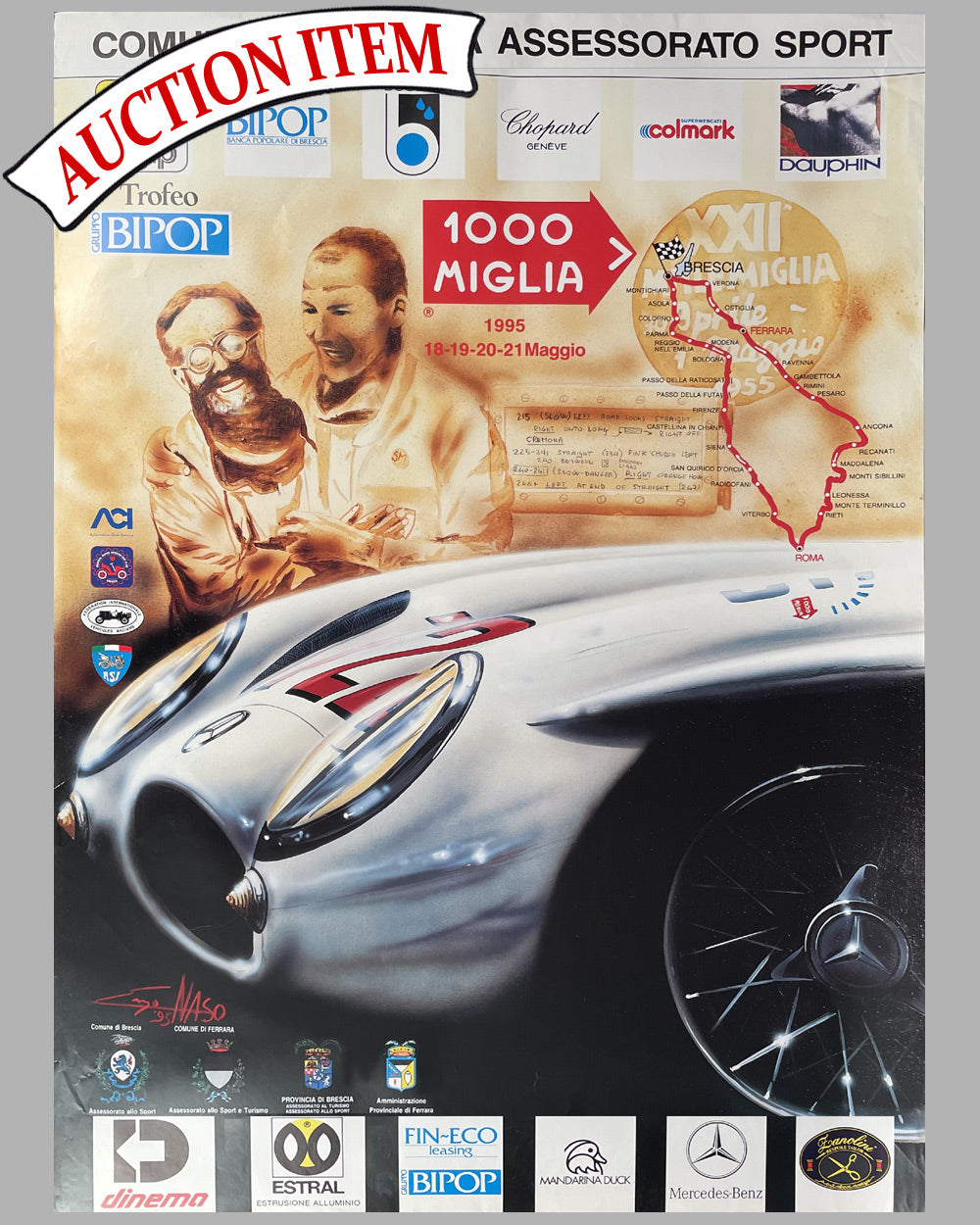 1995 Mille Miglia official poster by Enzo Naso