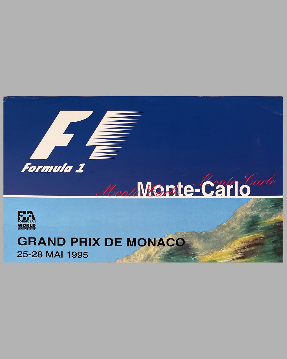 1995 Grand Prix de Monaco original poster by Luc de Clerfayt 2
