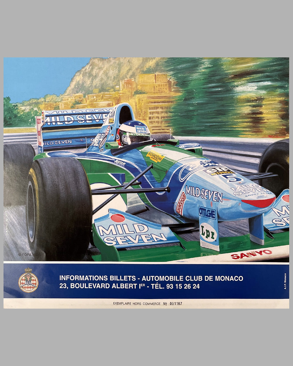 1995 Grand Prix de Monaco original poster by Luc de Clerfayt 3