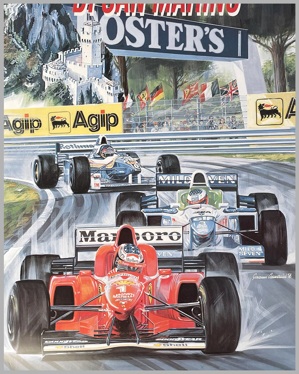 17th Grand Prix of San Marino 1997 official race poster by Giovanni Cremonini, Italy 3