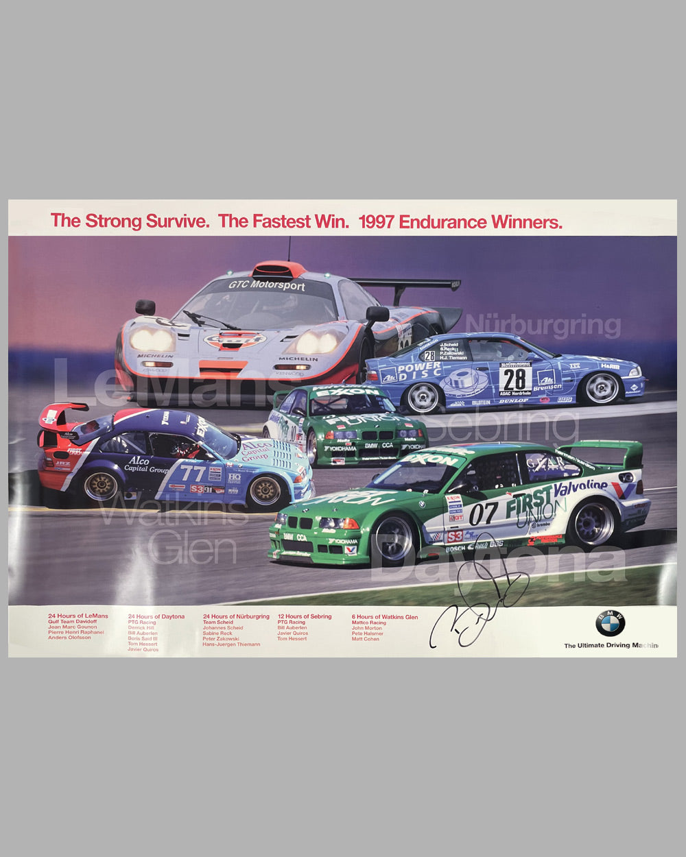 1997 BMW victory poster from the factory