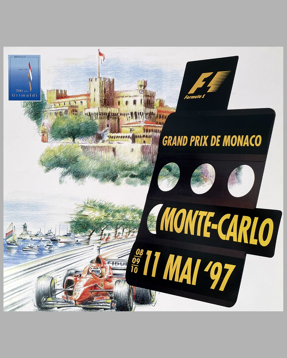 1997 Grand Prix of Monaco original poster by Alain Giampaoli 2