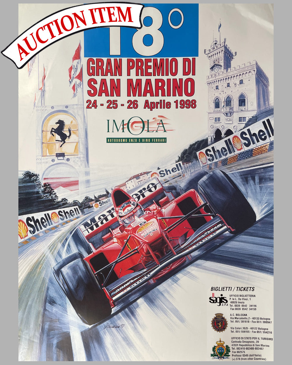 14 - 1998 Grand Prix of San Marino original poster by Giovanni Cremonini