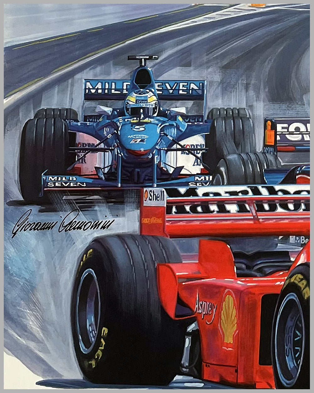 19th Grand Prix of San Marino at Imola official race poster by Giovanni Cremonini, 1999 3