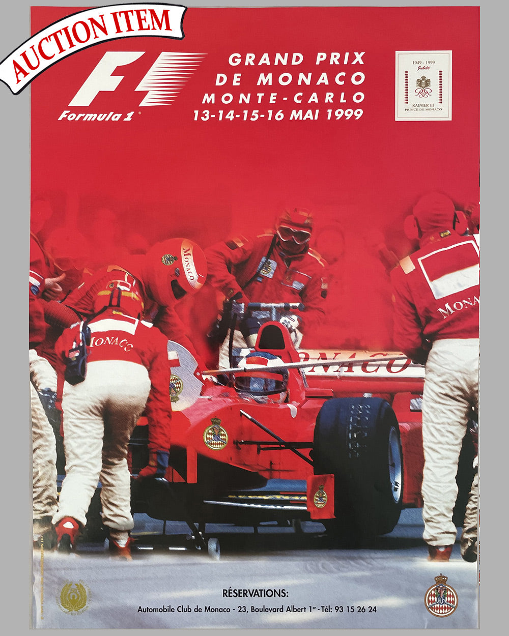 1999 Grand Prix of Monaco original and official poster
