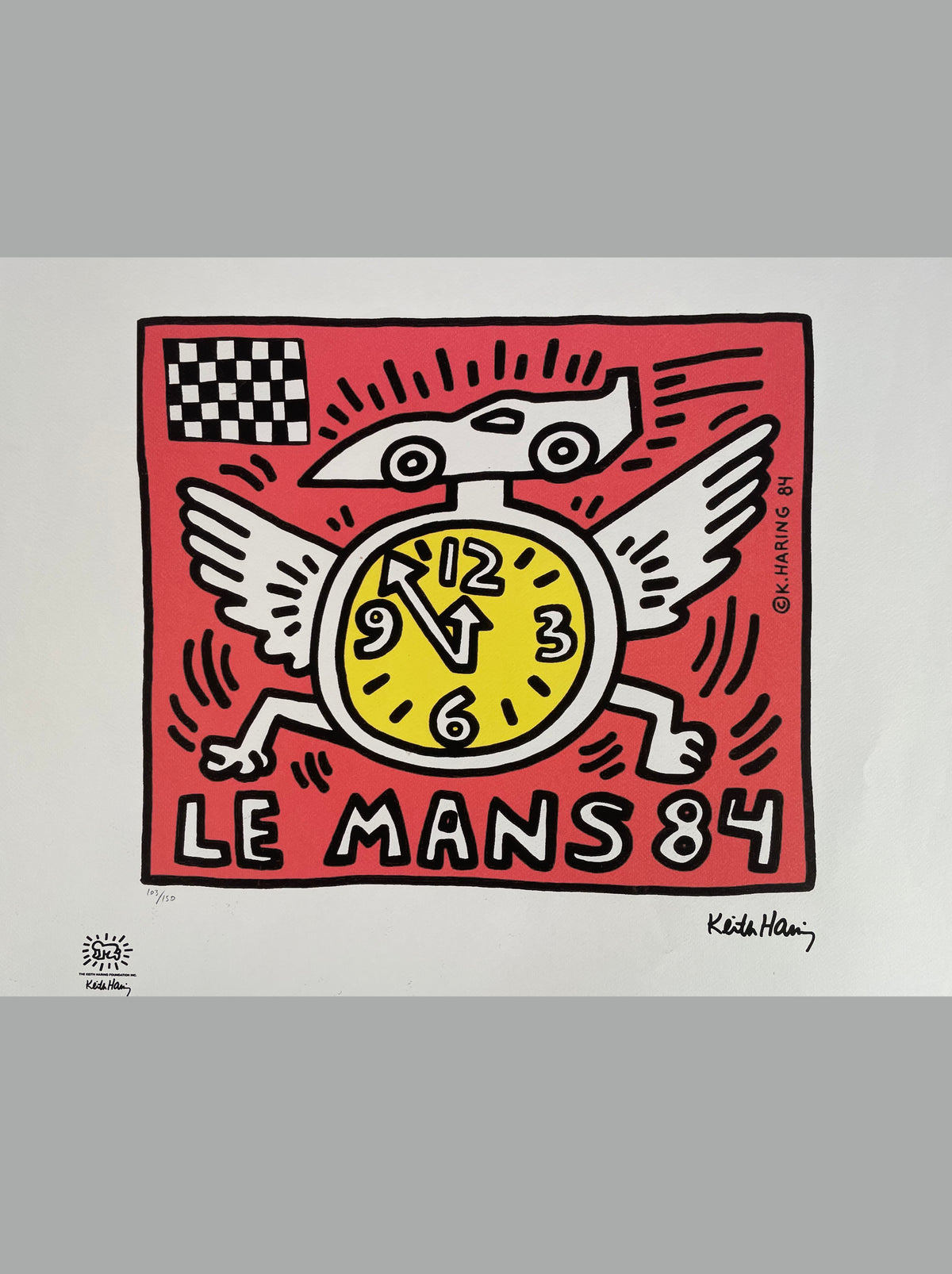 Le Mans 84 screen print, 1984 by Keith Haring USA (1958-1990)