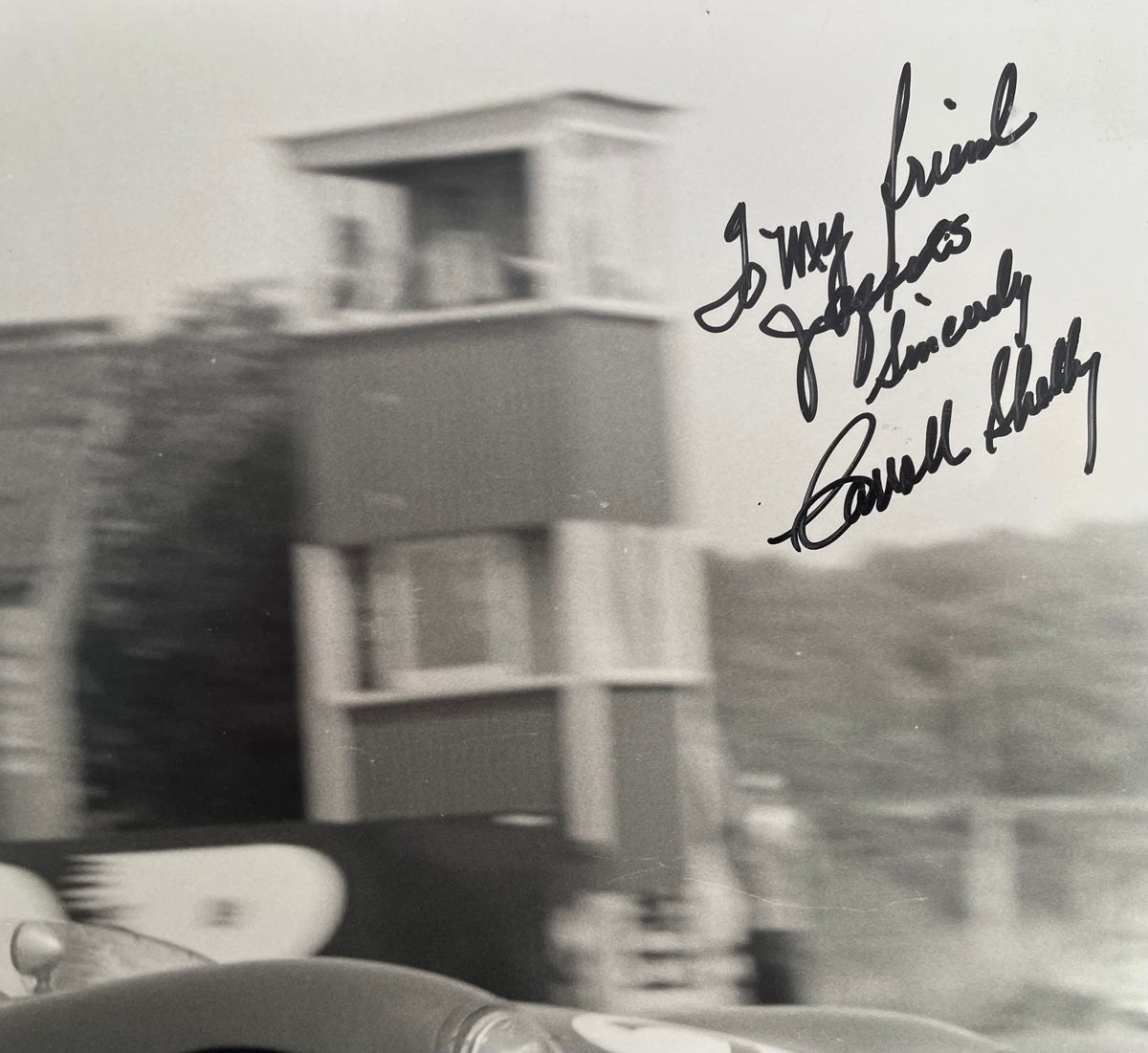 7. Goodwood Tourist Trophy 1959 b&amp;w photograph showing the winner