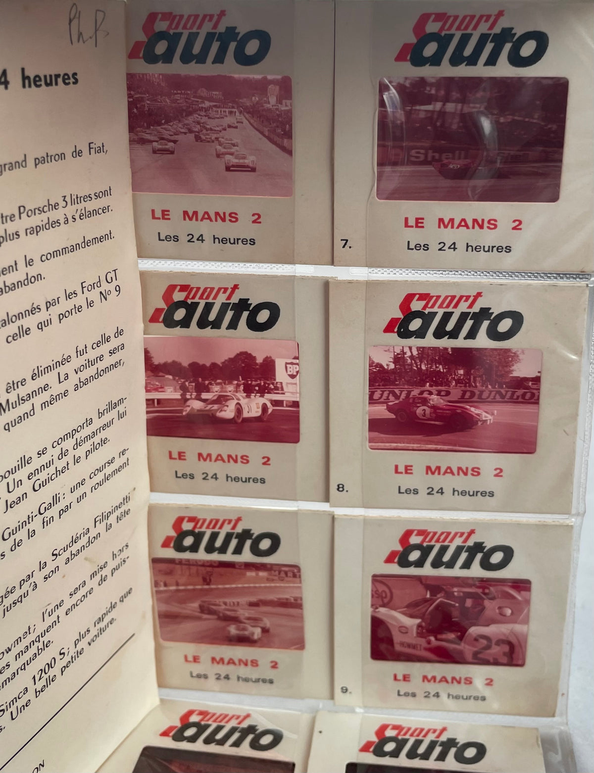 24 hours of Le Mans 1968 slide collection of 20