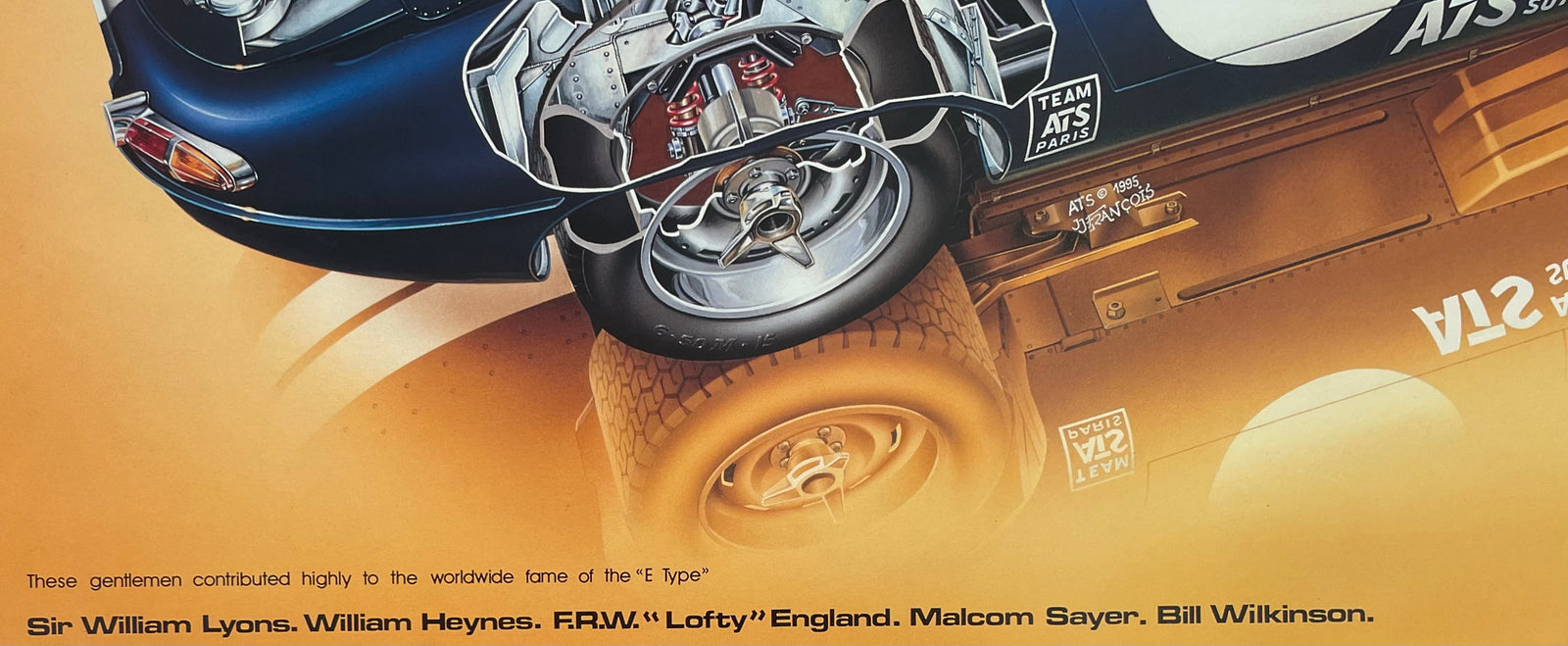 13. 1964 Jaguar E-Type alloy low drag coupe cutaway