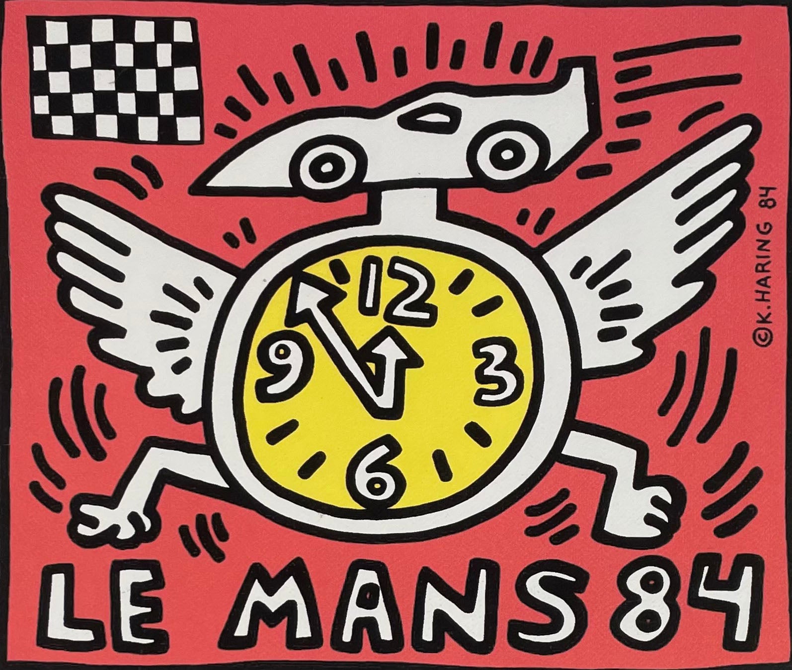 Le Mans 84 screen print, 1984 by Keith Haring USA (1958-1990)