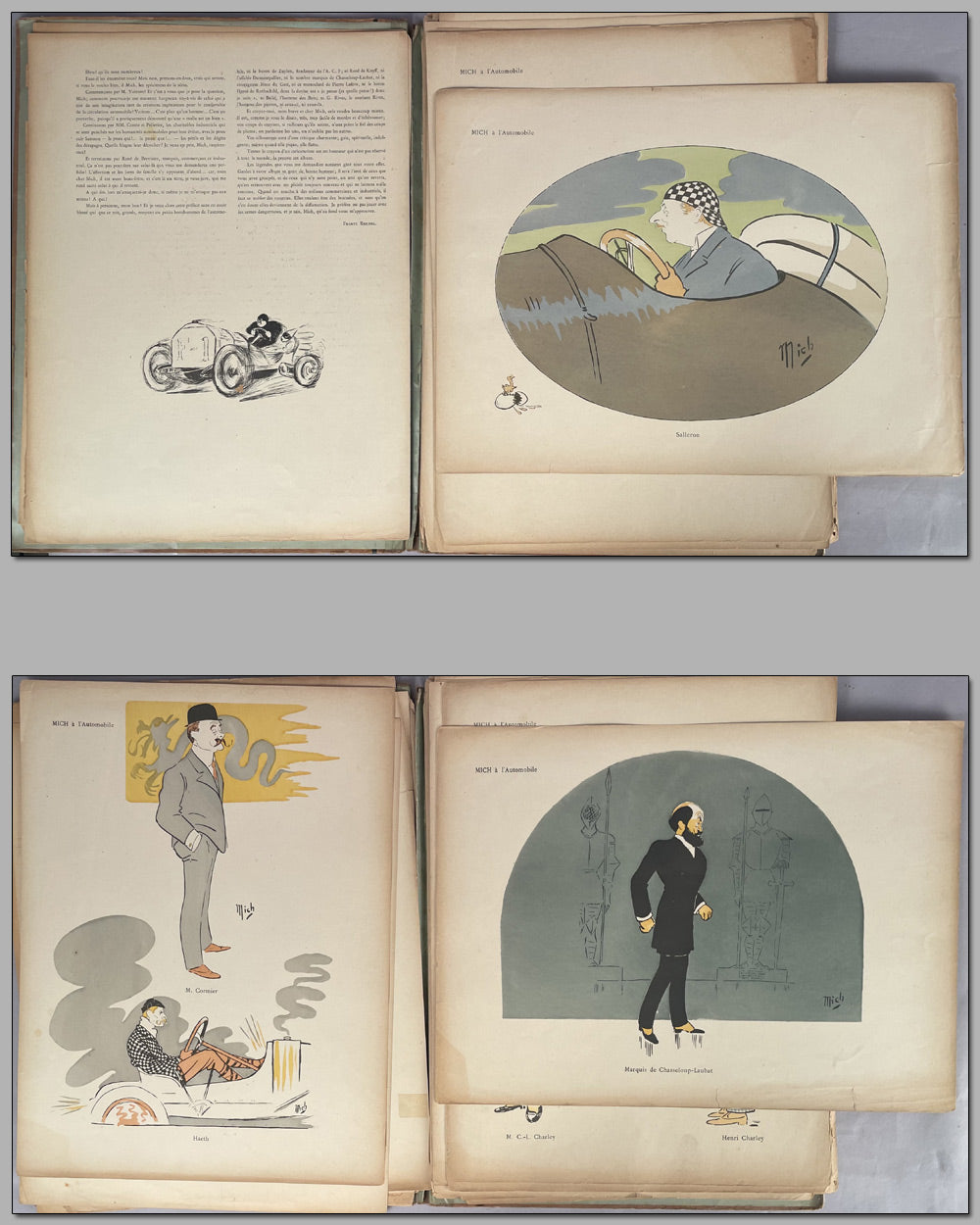 A l&#39;Automobile portfolio of lithographs, 1907 by Mich (Michel Liedaux) 3