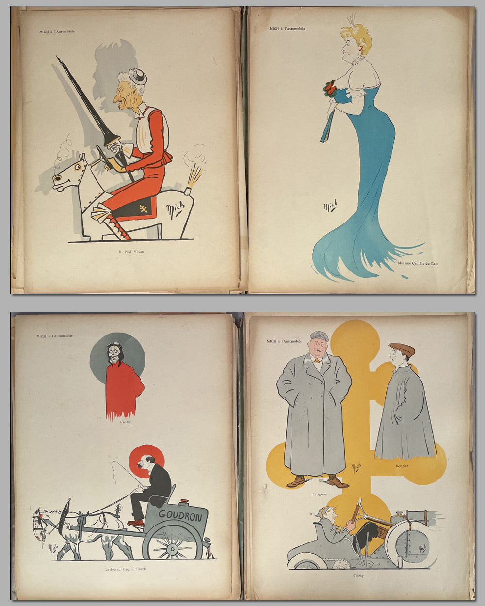 A l&#39;Automobile portfolio of lithographs, 1907 by Mich (Michel Liedaux) 4