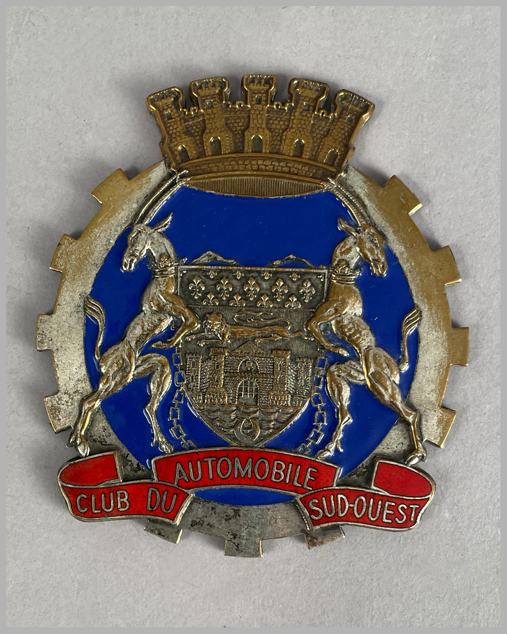 Automobile Club du Sud-Ouest vintage grill badge