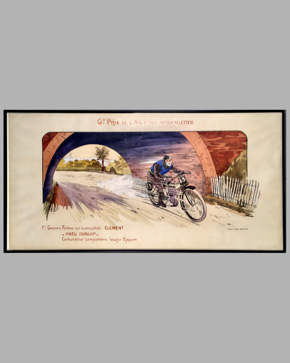 Grand Prix de l' A.C.F. 1913 (Motocyclettes) lithograph by Gamy (Marguerite Montaut)