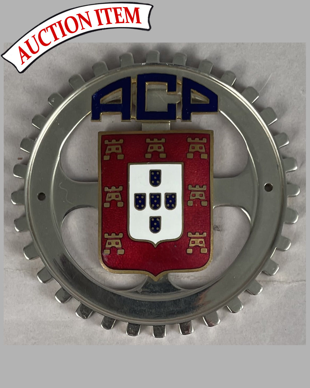 A.C.P. (Automobile Club of Portugal) grill badge, 1930’s