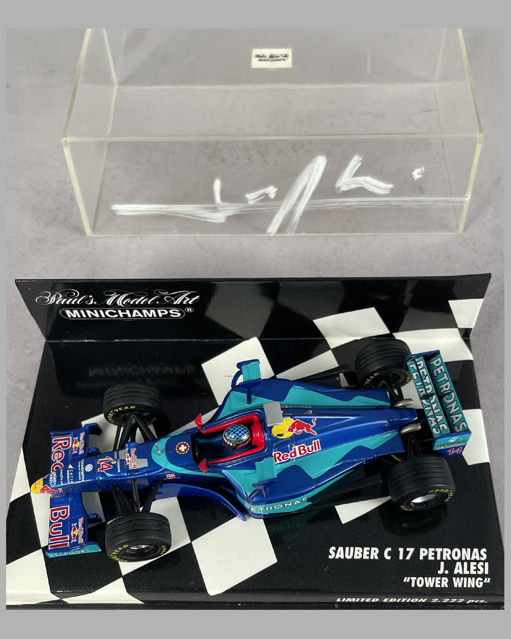 Sauber C 17 Petronas model driven by Jean Alesi, autographed by the driver