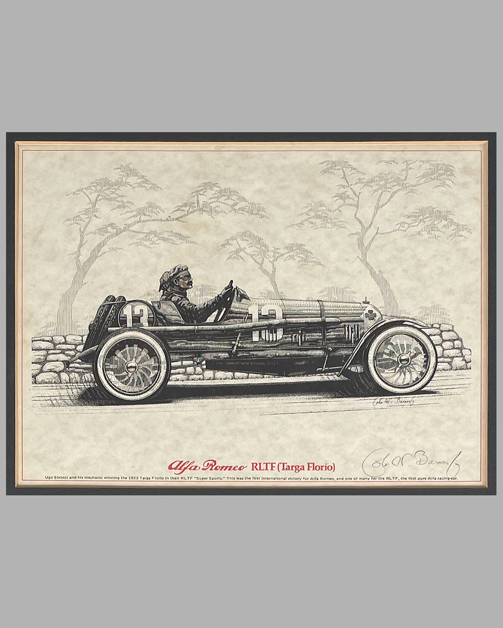 Two Alfa Romeo prints by John Barnes Jr. of Cavallino fame, 1970’s