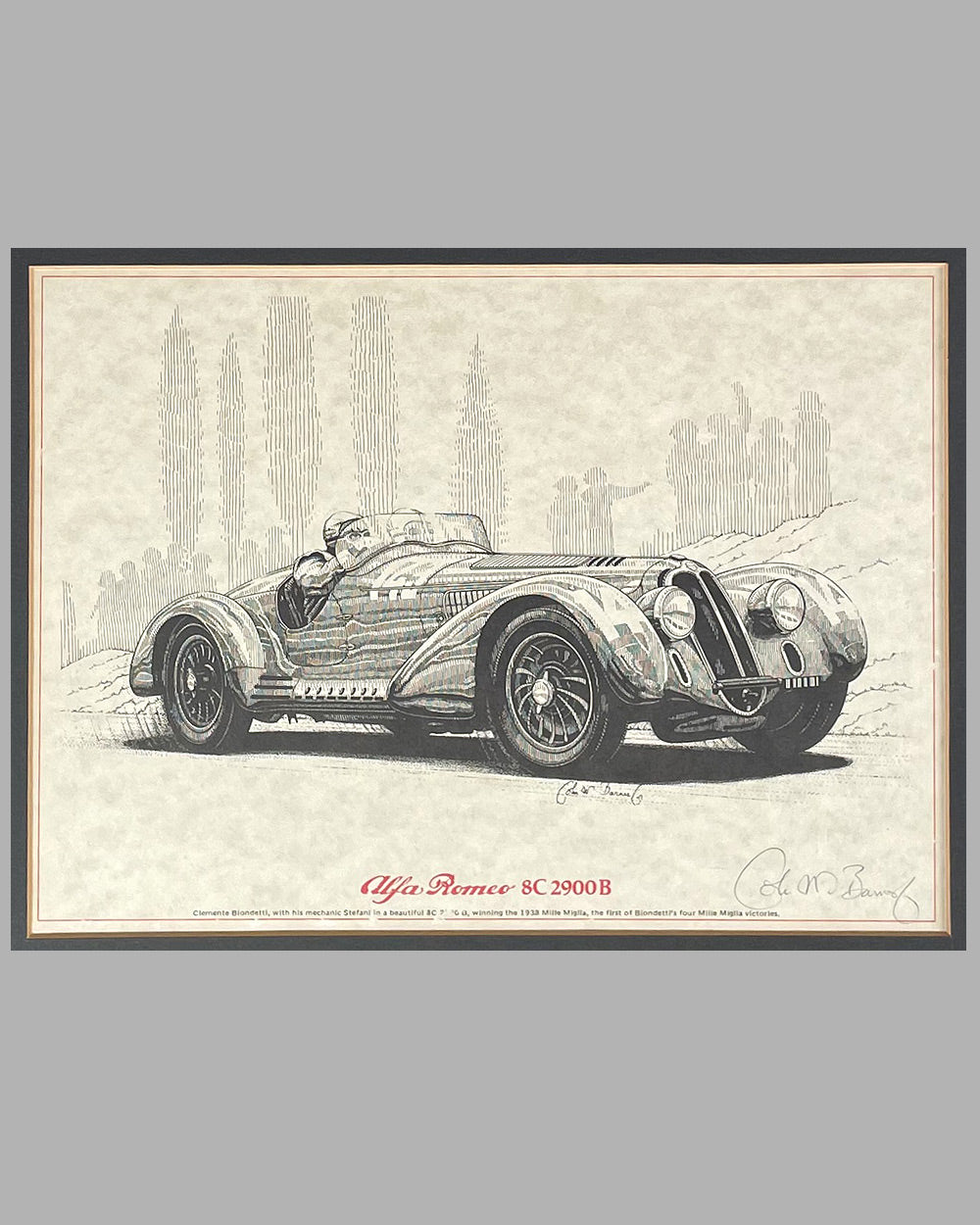 Two Alfa Romeo prints by John Barnes Jr. of Cavallino fame, 1970’s