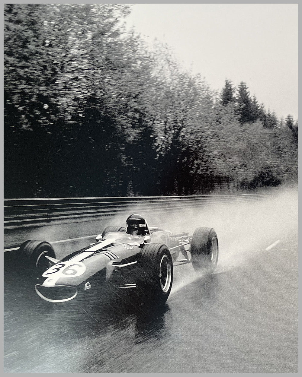 All American Racers Eagle Gurney Weslake b&w photo by Laurent Charniaux, autographed by Dan Gurney 3