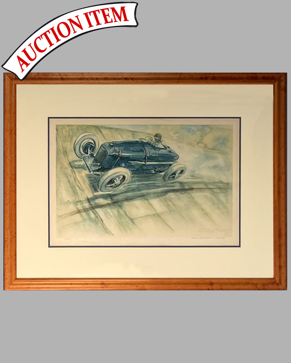 Amilcar at Montlhéry period lithograph, 1928 by Geo Ham