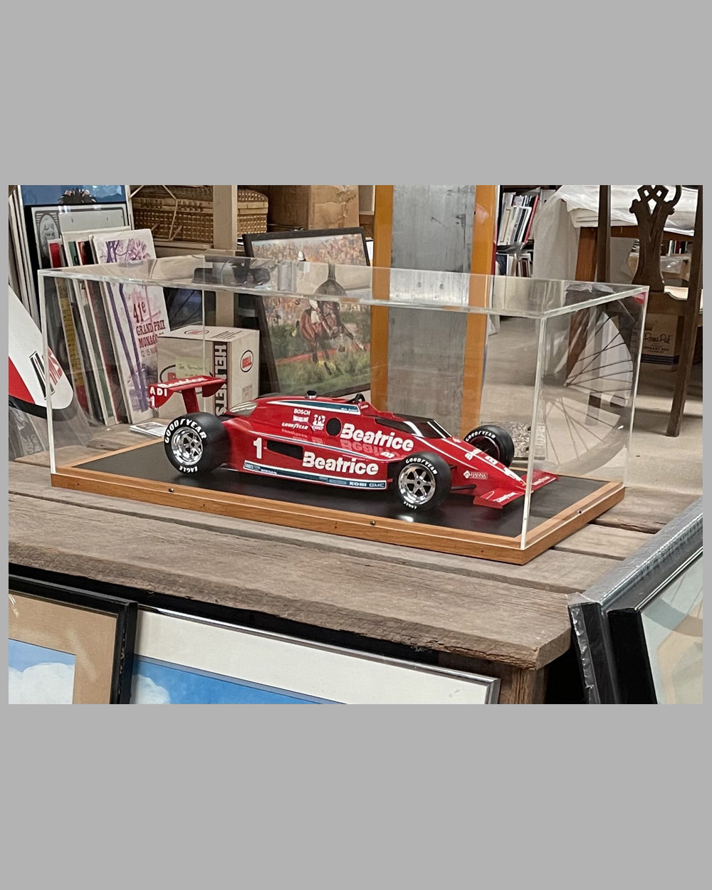 Large Mario Andretti Lola T900 / Ford Indy Car commemorative curve side model