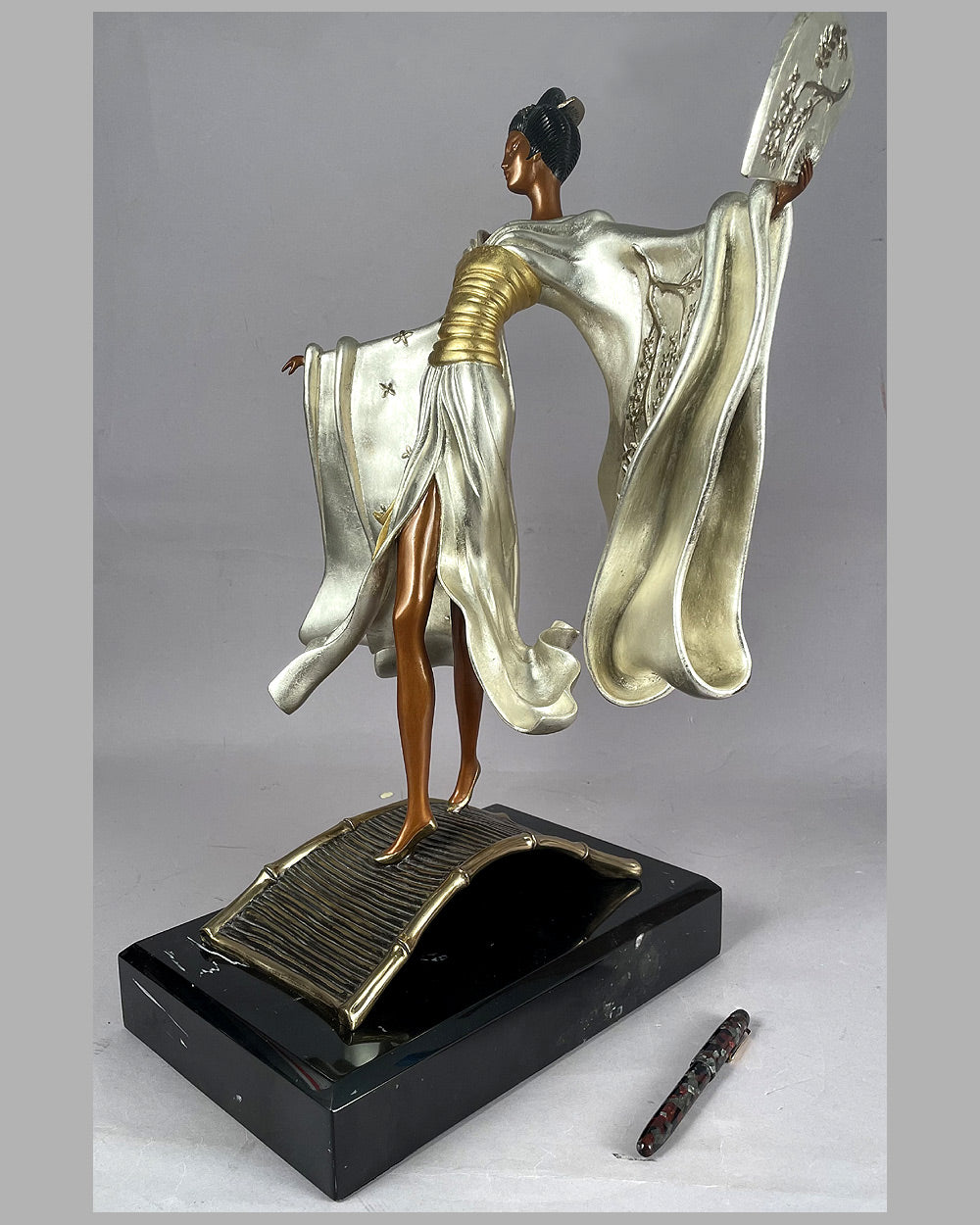 Asian Princess bronze sculpture by Erté (Romain De Tirtoff), 1990