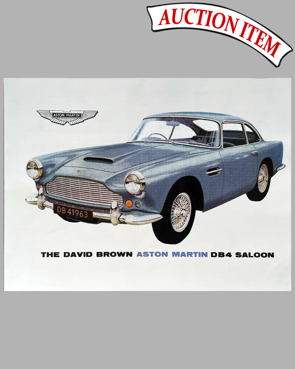 Aston Martin DB4 Saloon factory specifications catalog, 1963