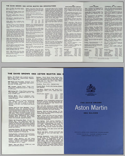 Aston Martin DB4 Saloon factory specifications catalog, 1963 2