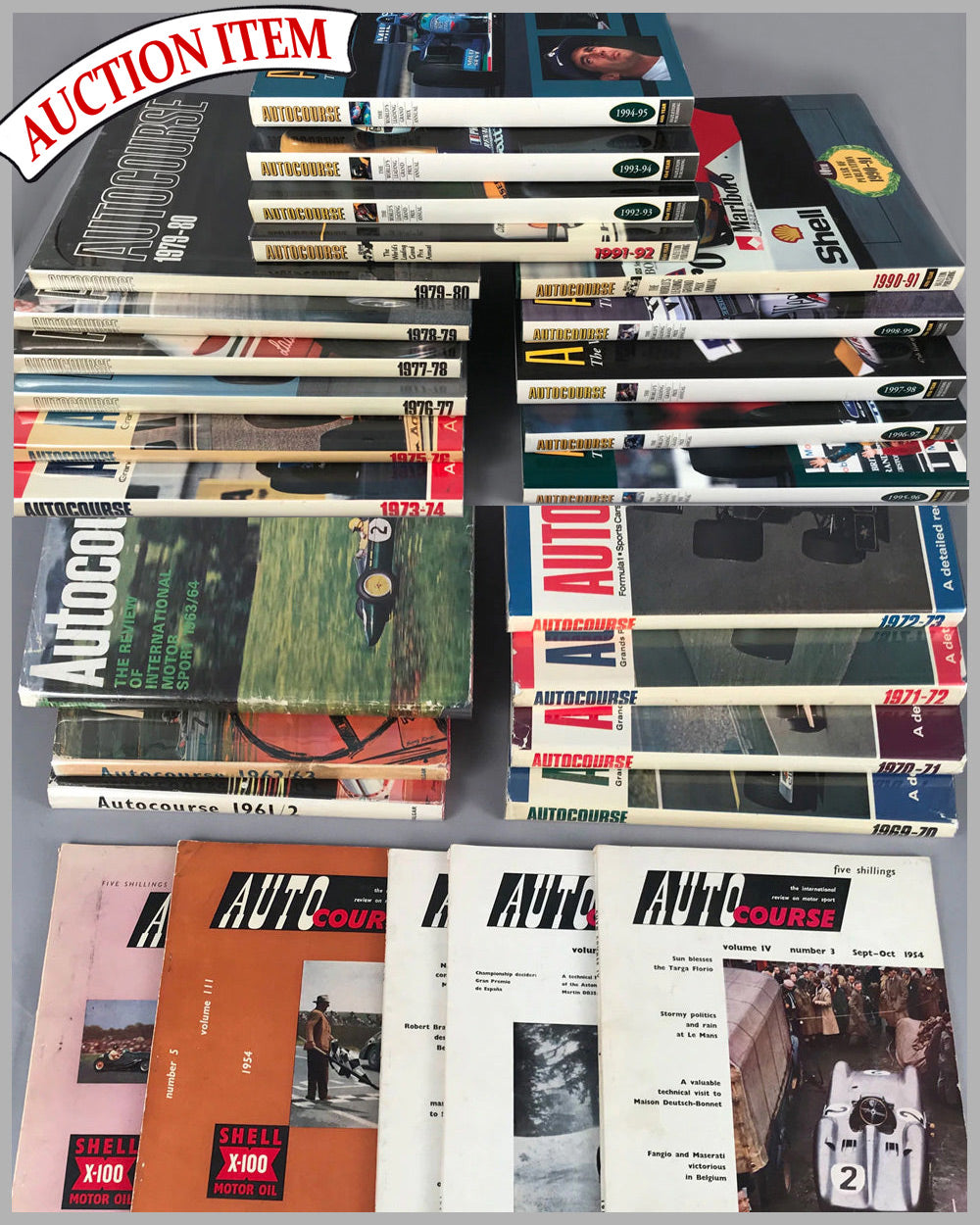 Collection of Autocourse books and magazines from 1953 to 1998, Lot of 38
