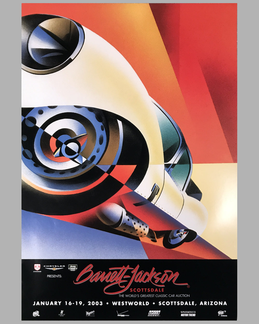 Barrett Jackson Scottsdale auction poster by Alain Levesque, Canada, 2003