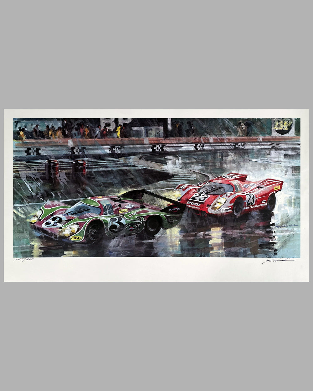 Le Mans 1970 - The Battle of the Porsche 917 Under the Rain print by Walter Gotschke